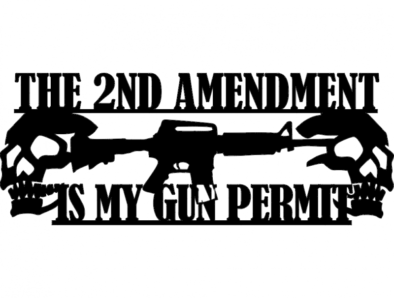 2nd Amendment Skulls dxf File Free Download - 3Axis.co