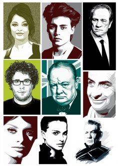 Celebrity Portraits Free Vector