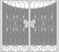 Forged Iron Gate Vector Art Free Vector