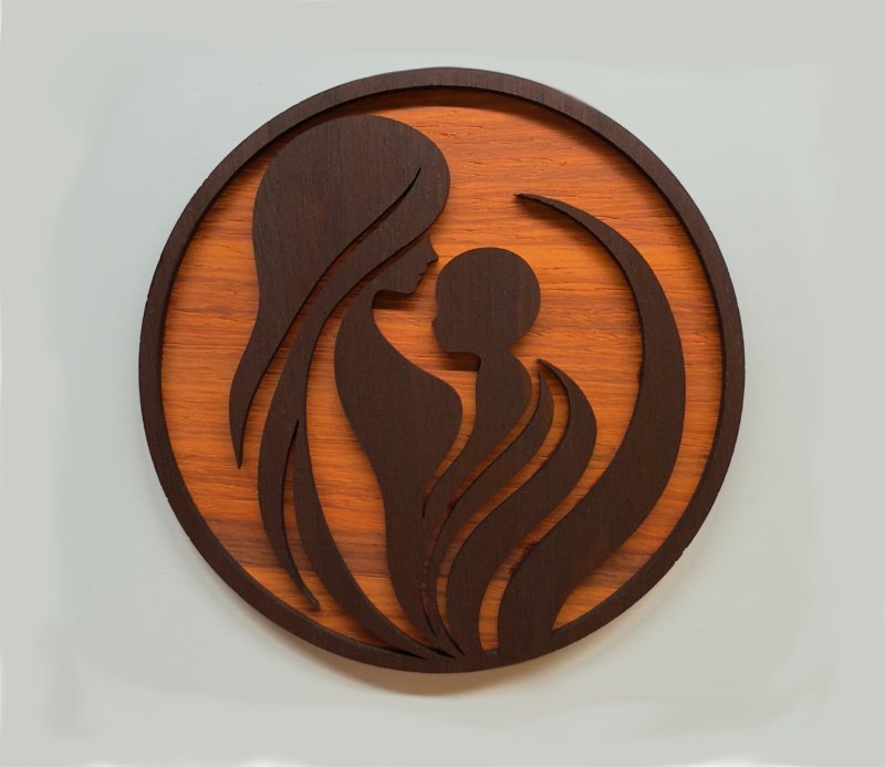 Laser Cut Mother’s Day Decor Free Vector Download - 3axis.co - 3D model önizlemesi