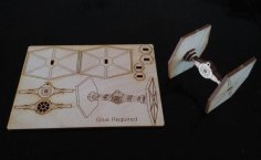 Laser Cut TIE Fighter Ornament Card