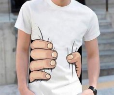 Big Hand Squeeze T Shirt Design Vector Free Vector
