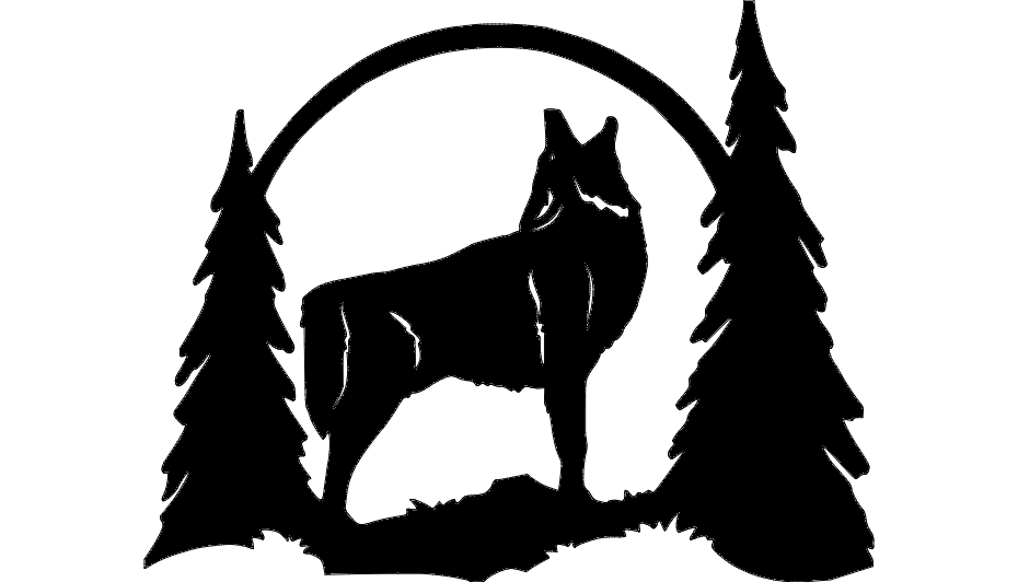 wolf silhouette howling