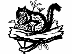 Squirrel and plants dxf File