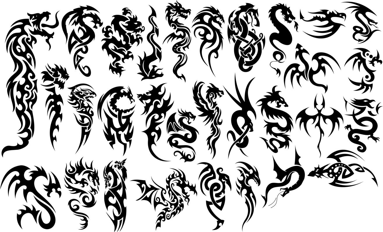 tribal chinese dragon designs