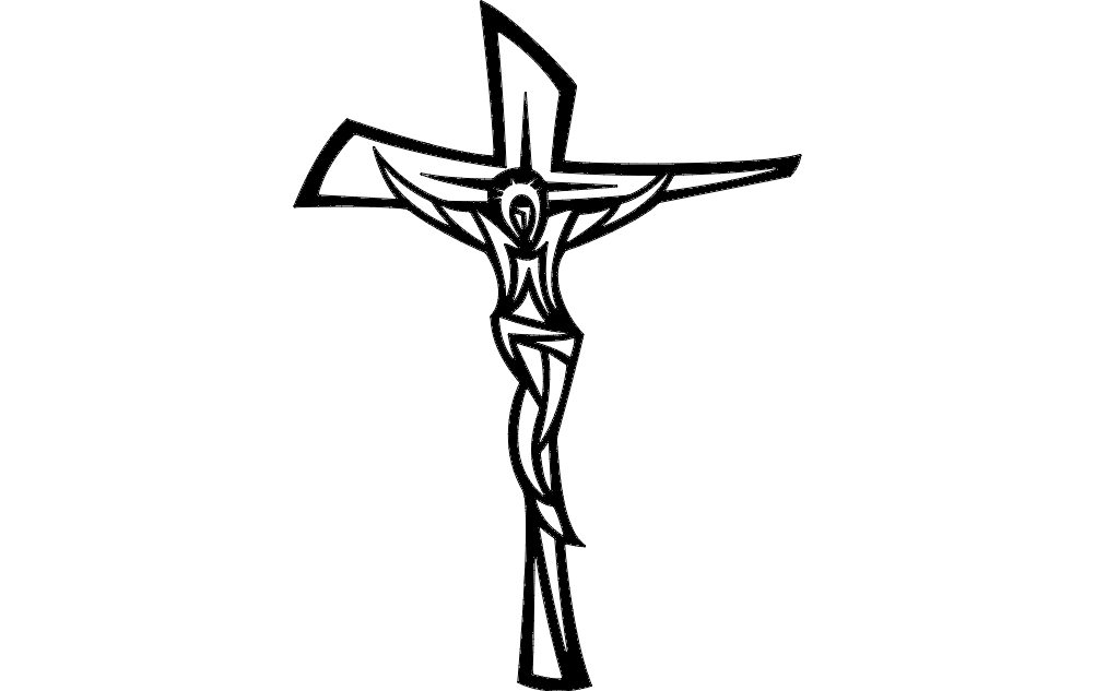Jesus Cross Modern dxf File Free Download - 3axis.co
