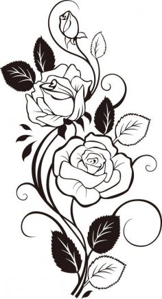 Black And White Flowers Shape Pattern Vector Art jpg Image