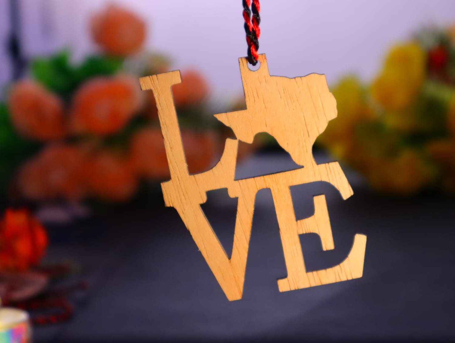 Laser Cut Love Texas Christmas Ornament Free Vector