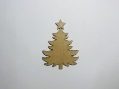 Laser Cut Unfinished Wood Christmas Tree Cutout Craft Free Vector