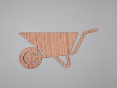 Laser Cut Wood Wheelbarrow Unfinished Cutout Shape Free Vector