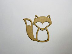 Laser Cut Wooden Fox Shape For Crafts Free Vector