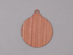 Laser Cut Wooden Blank Round Bauble Christmas Tree Hanging Decoration Free Vector