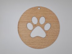 Laser Cut Dog Paw Print Decoration Christmas Decor Free Vector