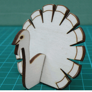 Laser Cut Turkey Decor DXF File