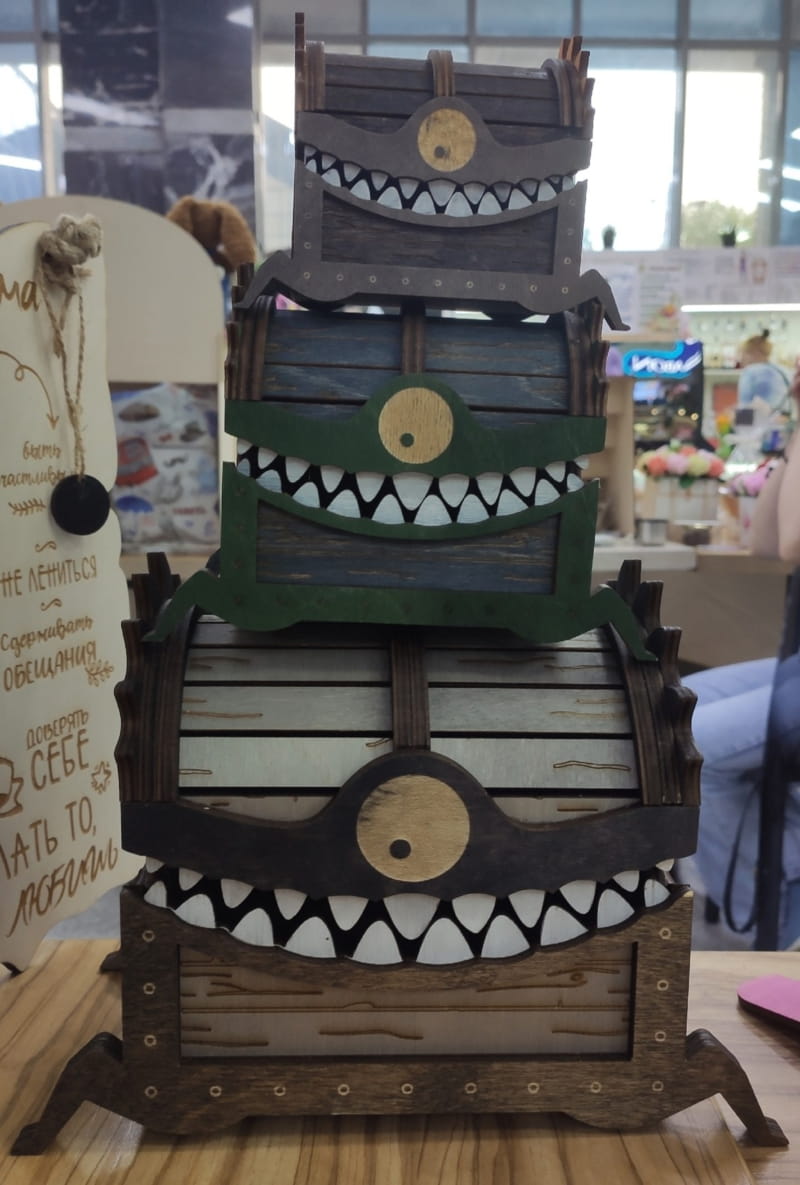 Laser Cut Monster Chest Free Vector cdr Download - 3axis.co - 3D model önizlemesi