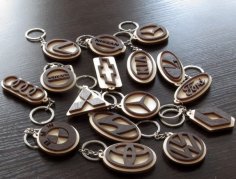 Laser Cut Toyota Key Chain with Logo Free Vector