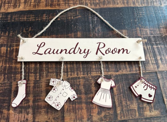 Laser Cut Laundry Sign SVG File Free Download - 3axis.co - 3D model önizlemesi