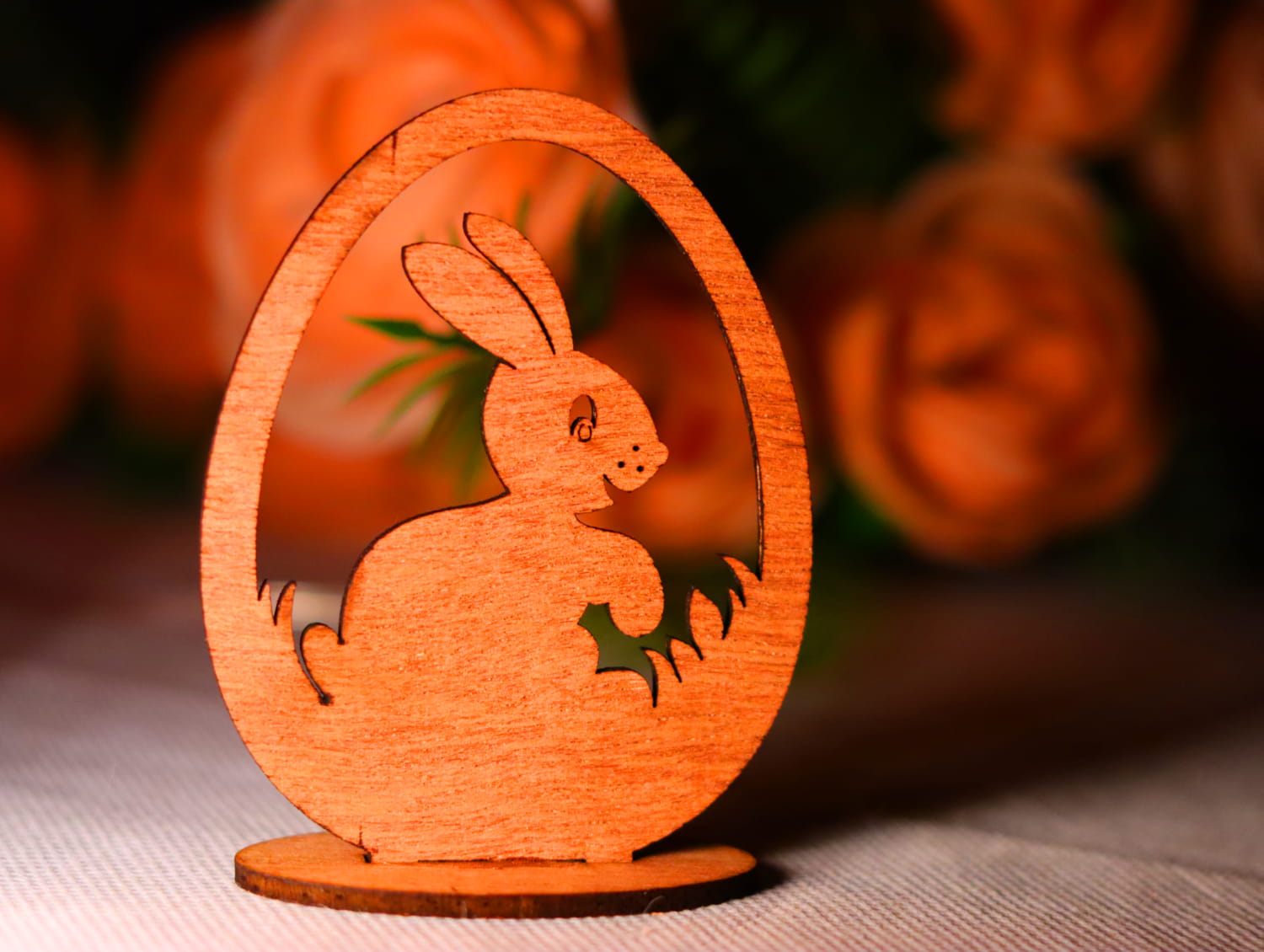 Laser Cut Easter Egg Bunny Decor 3mm Free Vector