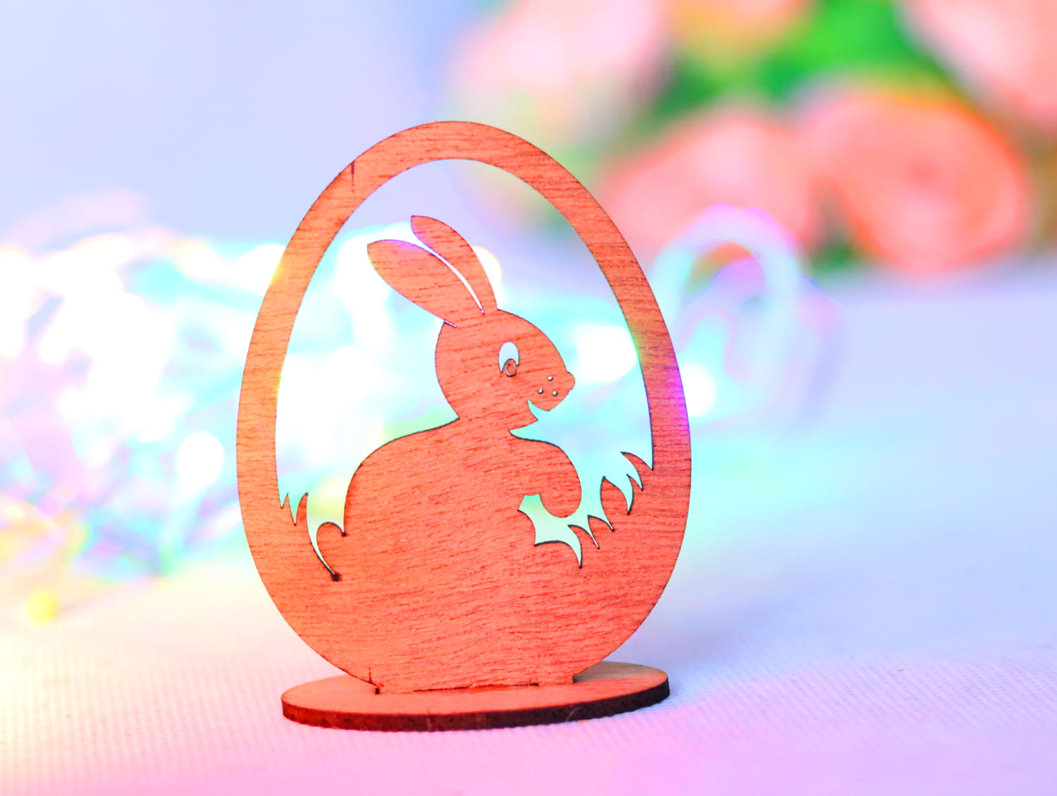Laser Cut Easter Egg Bunny Decor 3mm Free Vector