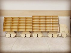 Toy Car Storage Truck Wooden Wall Hanging Rack Laser Cut Template Free Vector