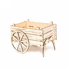 Laser Cut Carriage Cart Flower Basket Box Template Free Vector