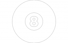 Number Eight 8 in Circle dxf file