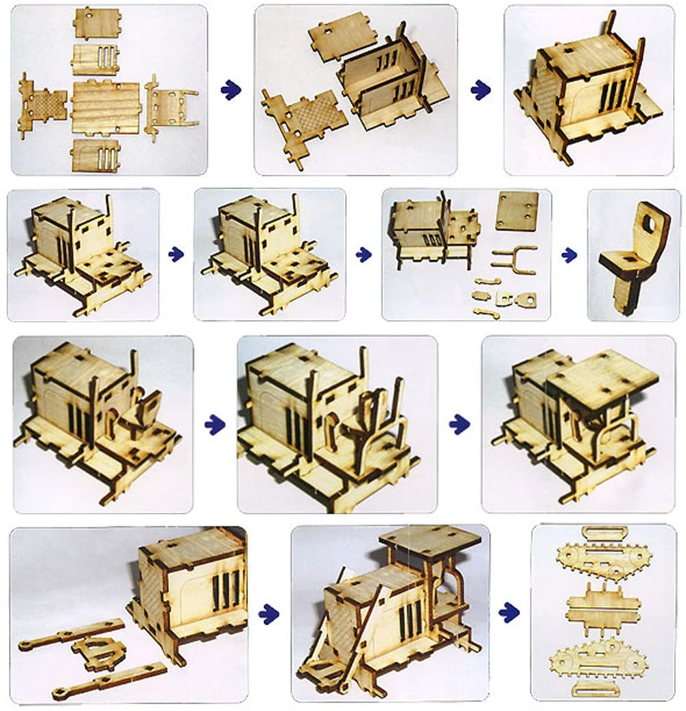 Laser Cut Wooden Bulldozer 3D Model Kit Free Vector