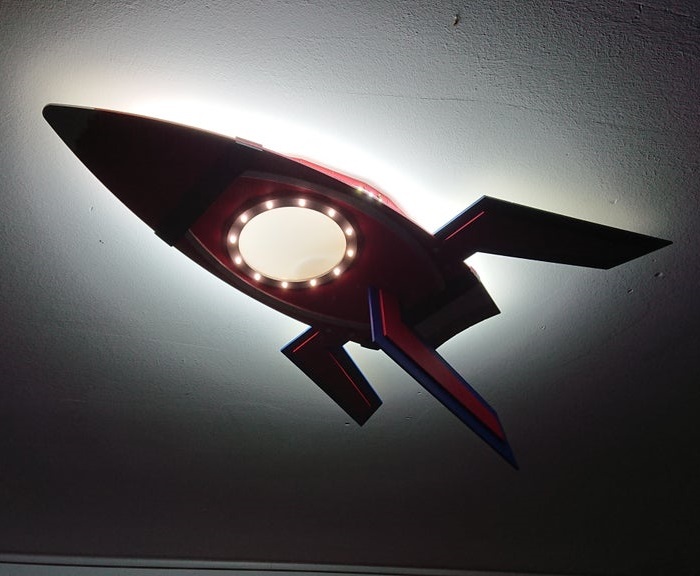 Laser Cut Rocket Ceiling Lamp DXF File
