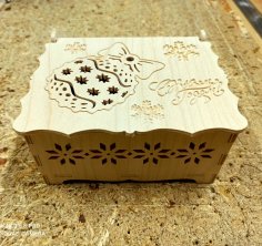 Laser Cut New Year Gift Box Christmas Eve Box DXF File