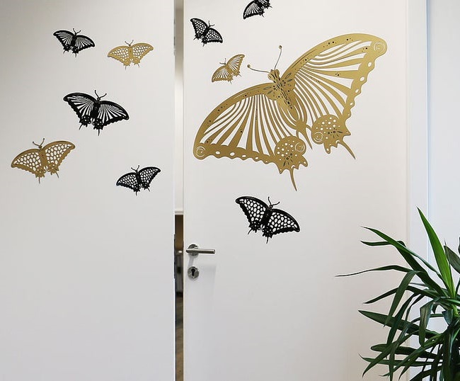 Laser Cut Butterfly Wall Sticker Free Vector