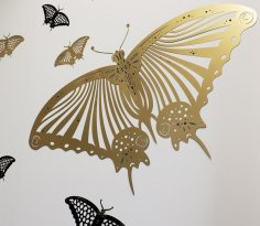 Laser Cut Butterfly Wall Sticker Free Vector