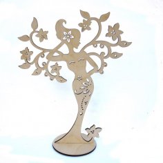 Woman Jewelry Stand Laser Cut Free Vector