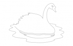 Swan On Water dxf File