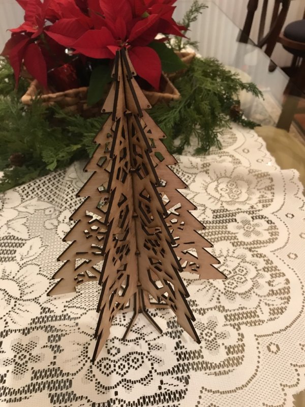 Laser Cut Christmas Tree SVG File Free Download - 3axis.co - 3D model önizlemesi