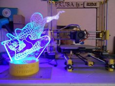 Laser Cut Spiderman 3D Illusion Lamp