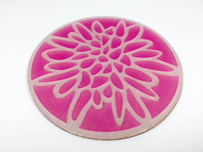 Laser Cut Acrylic Flower Coaster Free Vector Download - 3axis.co - 3D model önizlemesi