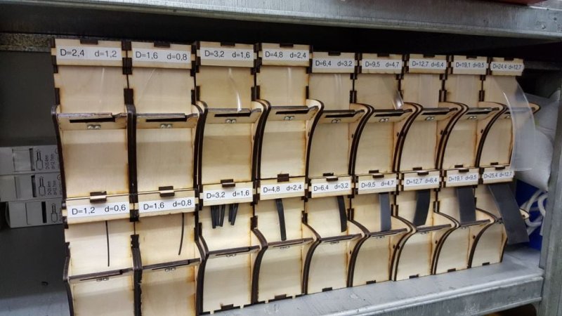 Laser Cut Shrink Tube Organizer System with Integrated Cutter Free Vector Download - 3axis.co - 3D model önizlemesi