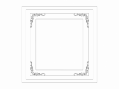 Frame with Floral Corners dxf File