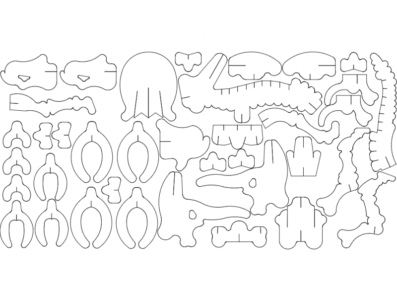 3d dragon puzzle pattern dxf file