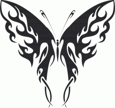 Tribal Butterfly Vector Art 41 DXF File
