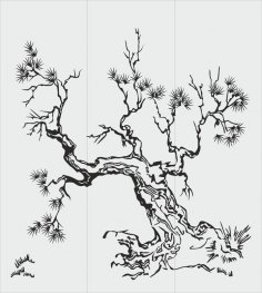 Tree Sandblasting Stencil Free Vector
