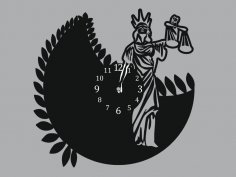 Femida woman of justice Clock DXF File