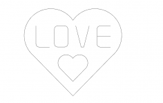 Love single line dxf File