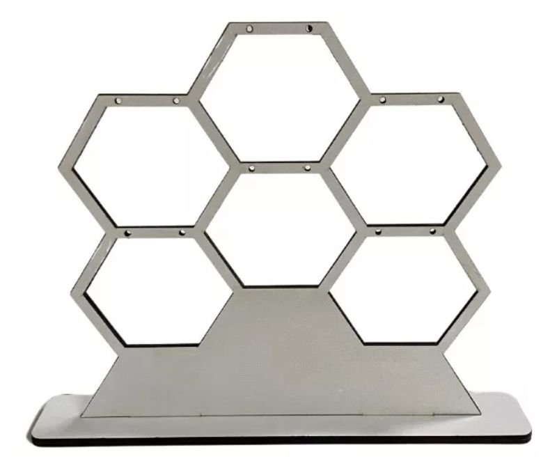 Laser Cut Hexagon Earring Holder Free Vector Download - 3axis.co - 3D model önizlemesi