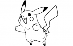Pikachu 2 lines dxf File