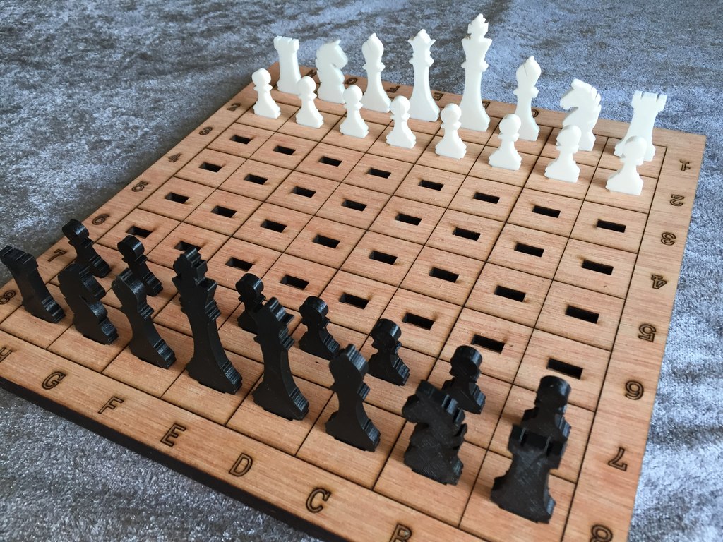 Laser Cut Wooden Chess Board & Pieces 4mm Free Vector cdr Download