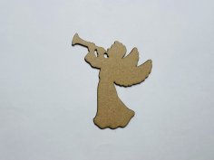 Laser Cut Angel With Horn Wood Cutout Shape Blank Free Vector