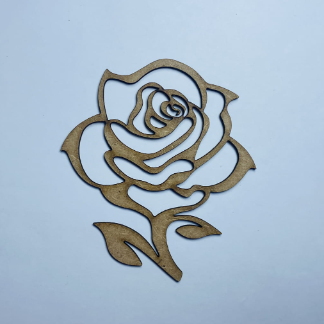 Laser Cut Rose Wood Cutout Shape Blank Free Vector