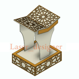Laser Cut Wooden Decorative Holy Quran Rehal Stand Free Vector
