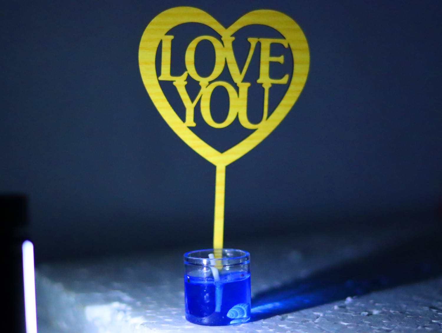 Laser Cut Love You Valentine Anniversary Cake Topper Free Vector